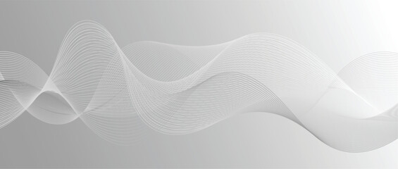 Abstract wave lines in color gradient on minimalist background. Futuristic and dynamic look, perfect for tech, digital, and modern design projects.