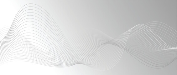 Abstract wave lines in color gradient on minimalist background. Futuristic and dynamic look, perfect for tech, digital, and modern design projects.