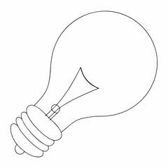 Light Bulb coloring page simple and minimal line art illustration on white background