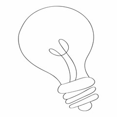 Light Bulb coloring page simple and minimal line art illustration on white background