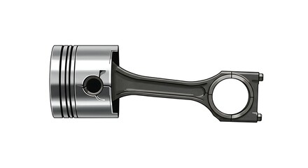 Engine Piston and Connecting Rod Component Illustration
