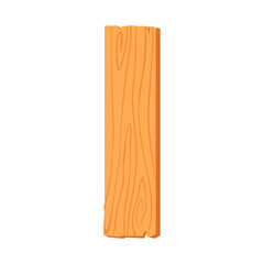 Isolated Illustration of a Wooden Plank on White Background in Cartoon Style