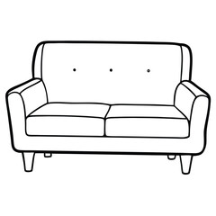 Illustration of a loveseat sofa isolated on transparent background
