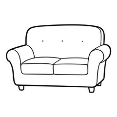 Illustration of a loveseat sofa isolated on transparent background
