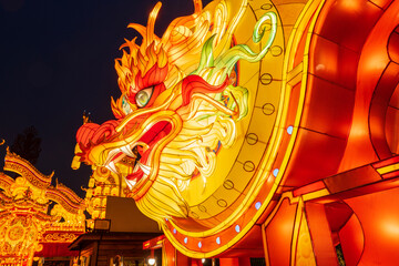 Chinese festive lantern at night