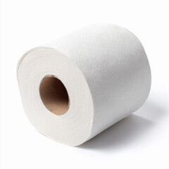 Fototapeta premium Soft white toilet paper roll on clean background for home use
