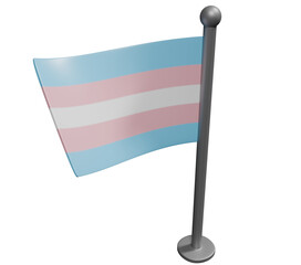 Flag of trans concept sexuality and genre concept concept 3d illustration