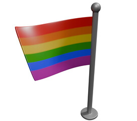Flag of rainbow pride concept LGBTQ sexuality people 3d illustration