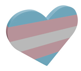Heart of the flag trans LGBTQ concept sexuality 3d illustration graphic