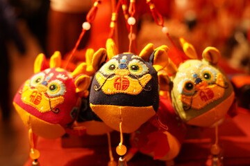 Chinese fabric tiger pendant
