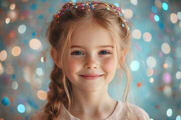 Smiling girl with festive hair