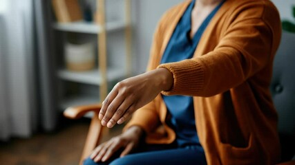 African American woman practicing mindfulness meditation exercises indoors