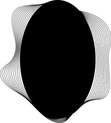 Oval blend emblem. Wave line with frame