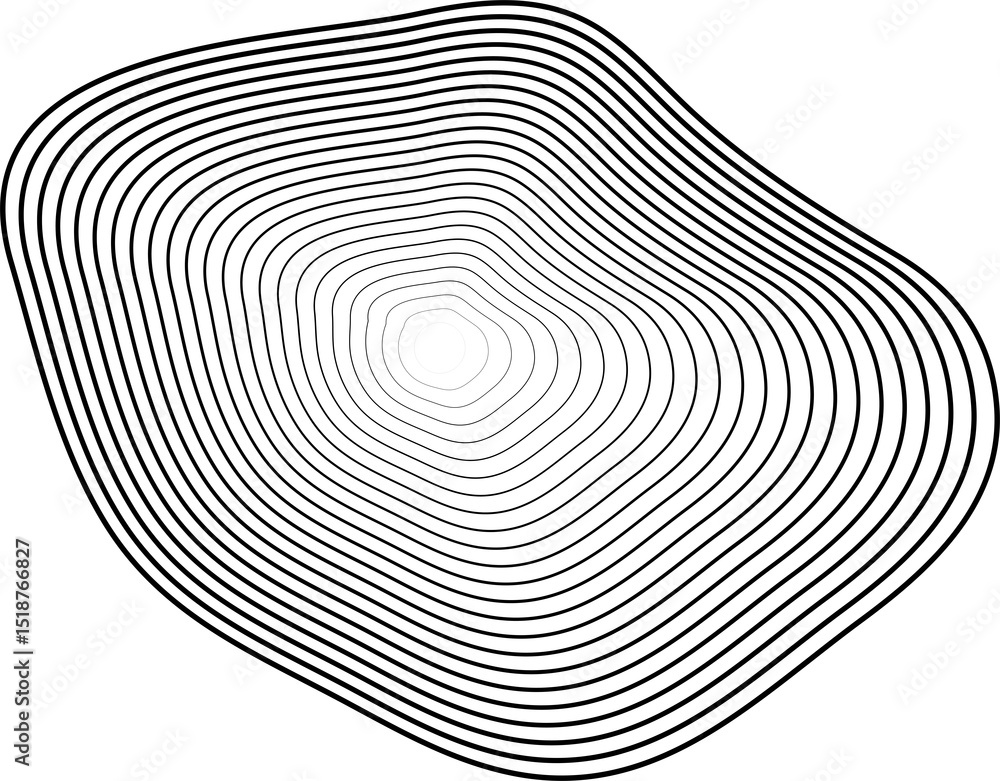 Poster circle dynamic amorphous shape made of gradient line blend, tech, digital