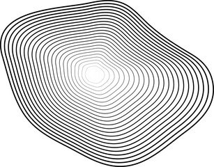 Circle dynamic amorphous shape made of gradient line blend, tech, digital