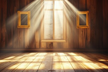 Sunlit Wooden Room Interior