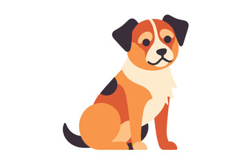 Fototapeta premium Cute Cartoon Dog Illustration - Playful Puppy Graphic for Kids - Vector Dog Clipart for Websites and Designs - Adorable Animal Mascot Design- Dog breed illustration