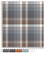 Neutral Plaid Fabric Swatch with Brown Gray Blue and Cream Colors