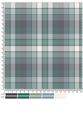 Plaid Fabric Swatch in Shades of Gray Green and Cream