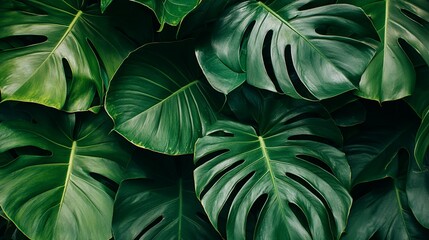 Lush, dark green tropical foliage