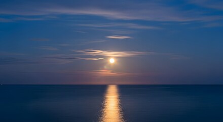 Full Moon Over Sea