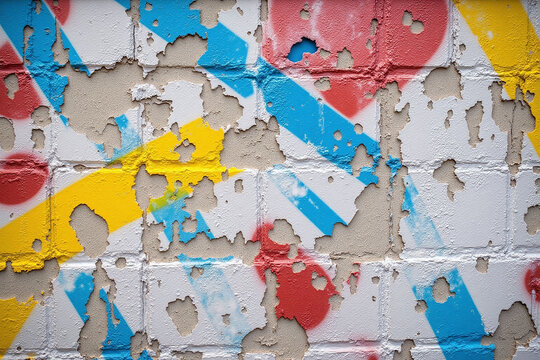 Fototapeta wall covered in lots of different colored graffiti 1