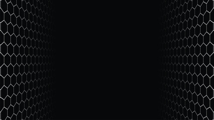 Hexagon Perspective on Dark Background Futuristic Design