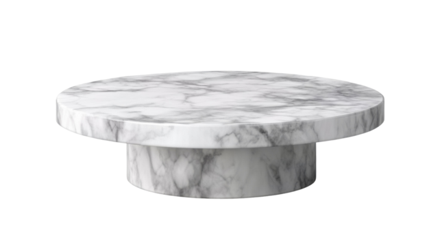 Marble Grey Empty Table Surface Isolated on White Background