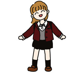 a girl wearing school uniform