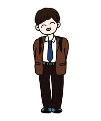 a boy wearing school uniform