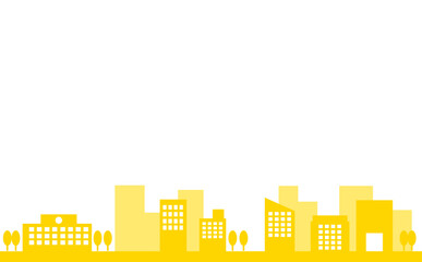 シンプルな黄色の街並みフレーム
