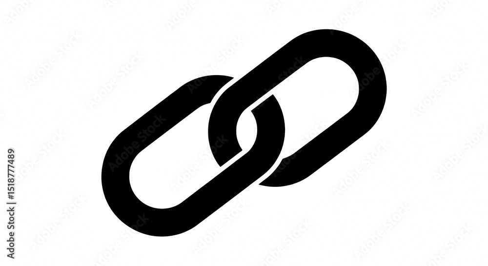 Poster chain links illustration on black background connection unity and design