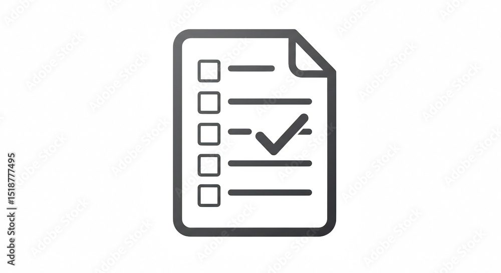 Poster checklist icon task completion graphic on black background for design
