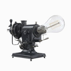Vintage Steampunk Projector Lamp with Edison Bulb - Industrial Design