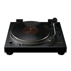 Obraz premium High-Fidelity Turntable with Vinyl Record - Close-up Studio Shot