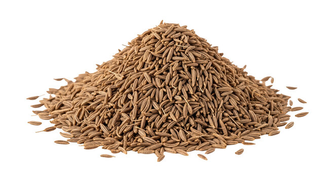 Pile of cumin seeds closeup