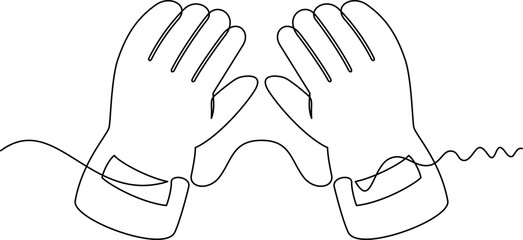 one line art Gloves vector illustration. line art, one continuous line, simple, hand drawn and sketch style. for icons, symbols, signs or logos. PNG