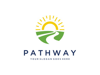 abstract pathway with sunrise