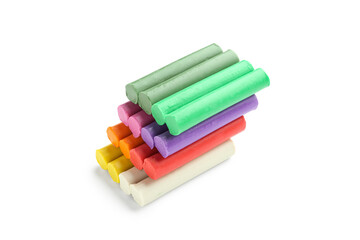 Fototapeta premium Colorful modeling clay sticks stacked in a pyramid shape, art and craft supplies for children's creativity