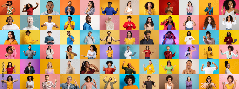Poster this vibrant collection features diverse individuals expressing themselves with unique styles agains