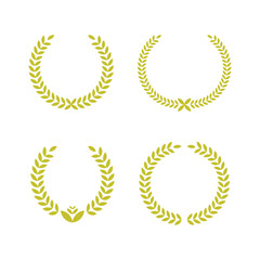 Laurel Wreath Bundle Set of Award Emblems Vector Design.