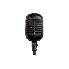 Fototapeta premium Vintage Dusty Microphone, Retro Audio Equipment, Broadcast Studio Relic