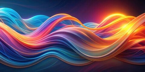 Abstract Colorful Flowing Waves Design, a Vibrant Swirl of Hues and Light