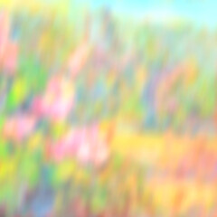 Abstract colorful flower garden blur background