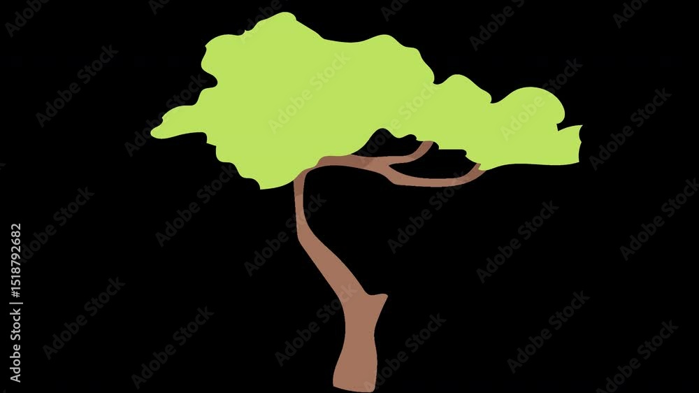 Poster a single isolated tree on plain backdrop, ideal for visual creativity designs on a transparent backg