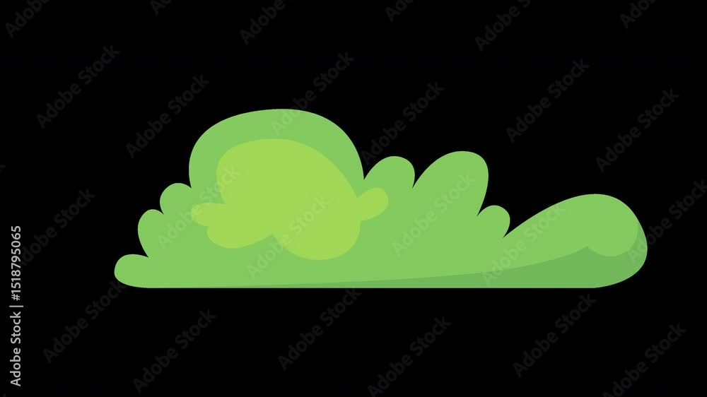 Poster Animated Green Bush Element: Versatile and Customizable Asset for Video Projects on a Transparent Background