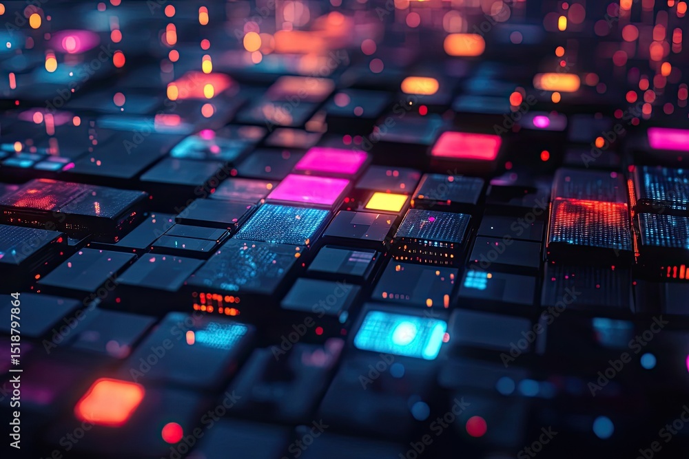 Poster abstract grid with light squares