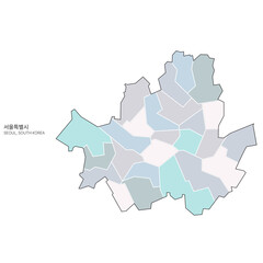 Seoul. south korea capital city simple map. 