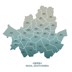 Seoul. south korea capital city simple map. 
