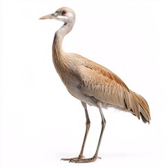 Fototapeta premium Mystical and Graceful Crane. The Elegant Wildlife Portrait of a Vibrant, Tall Waterbird in Natural Habitat